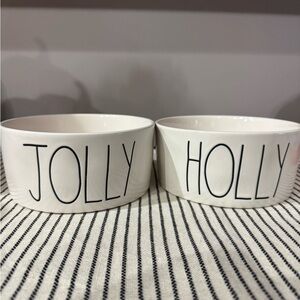 Rae Dunn White Ceramic Bowl with Black 'HOLLY' Text